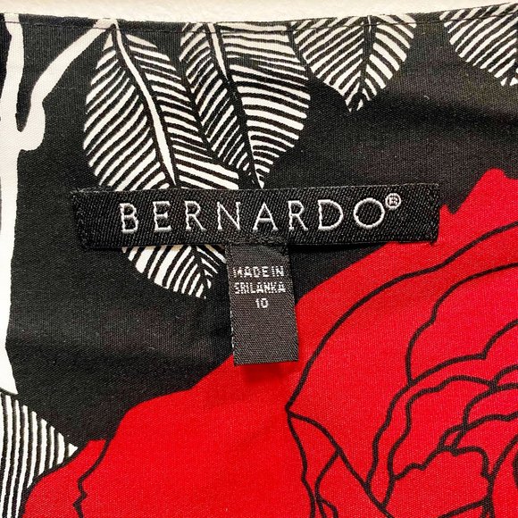 Bernardo Rose Print Pop Art A-Line Skirt - Picture 8 of 9